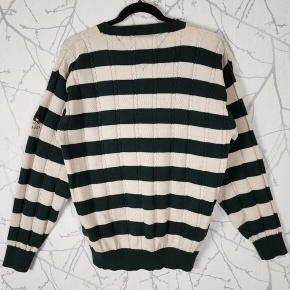 Tommy Hilfiger Golf VTG Colorblock Stripe Cable Knit Crewneck Sweater - Picture 5 of 8